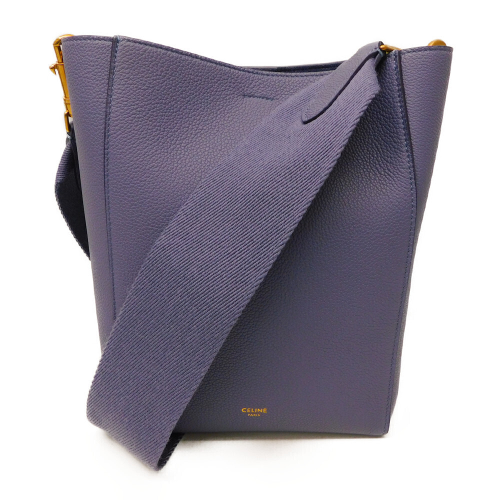 Celine Sangle Bucket Purple Leather Shoulder Bag